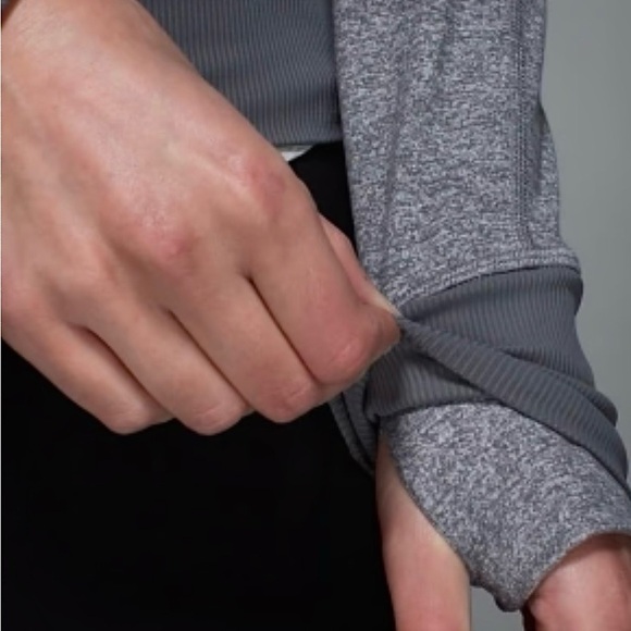 Lululemon Be Present Jacket Womens 8 Heathered Slate Gray Funnel Neck Full Zip - Picture 10 of 13